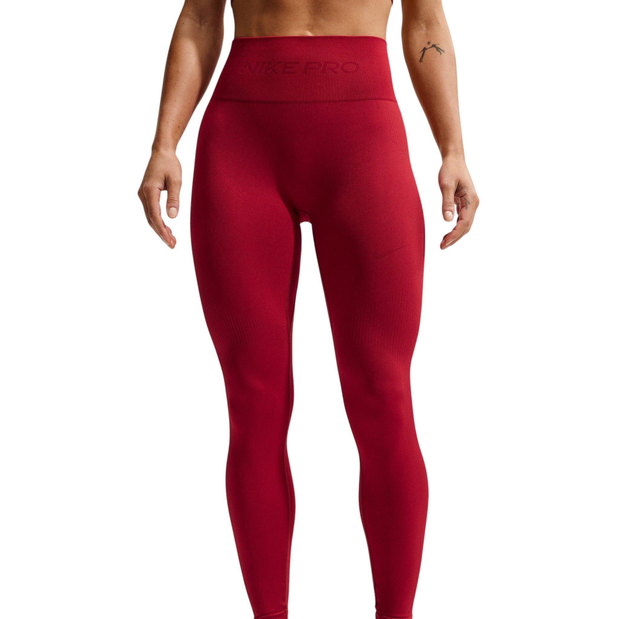 Nike Women's Pro Seamless High-Waisted 7/8 Leggings - Red - RED